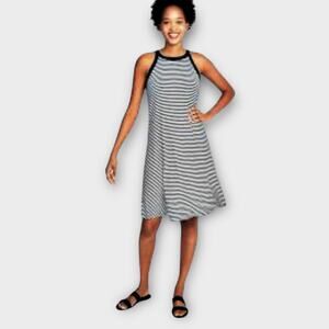 Old Navy striped high neck jersey swing dress black & white sundress small